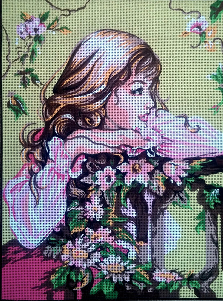 Portrait of girl seats on chair. (18"x24") D564 by GobelinL