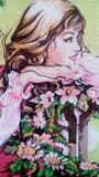 Portrait of girl seats on chair. (18"x24") D564 by GobelinL