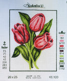 Printed Canvas for Half Cross Stitch Embroidery Kit - Flower 8"x10" 43.100 by GobelinL