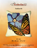 Painted canvas Cushion Cross Stitch Kit "Butterfly" (18"x18") 01.142 by GobelinL