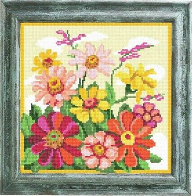 Flowers Zinnias (20"x24") BE-29 by Charivnytsya