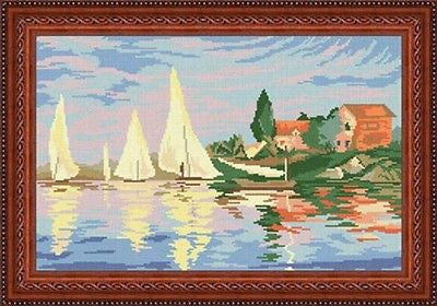 Regatta at Argenteuil by C Mone. (17"x24") BS-34 by Charivnytsya