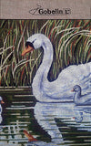 Swan with cygnets. (16"x20") 40.136 by GobelinL