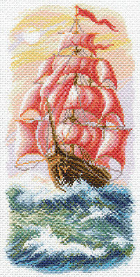 Frigate Scarlet Sails. (9"x18") 1640 by Matrenin Posad
