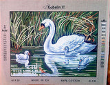Swan with cygnets. (16"x20") 40.136 by GobelinL