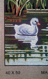 Swan with cygnets. (16"x20") 40.136 by GobelinL