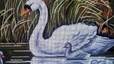 Swan with cygnets. (16"x20") 40.136 by GobelinL