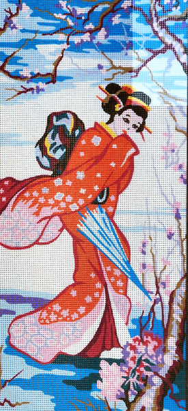 Japanese Lady. (12"x24") 8054W by Collection D'Art.