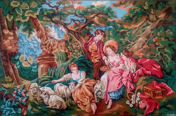 Young ladies with animals. (36"x52") 12.464 by GobelinL