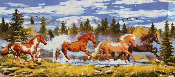 Horses. (24"x43") 13982 by Collection D'Art