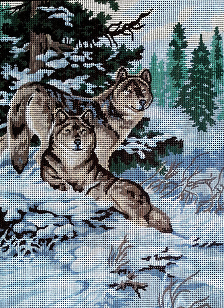 Wolves. (16"x20") 10481-o by Collection D'Art.