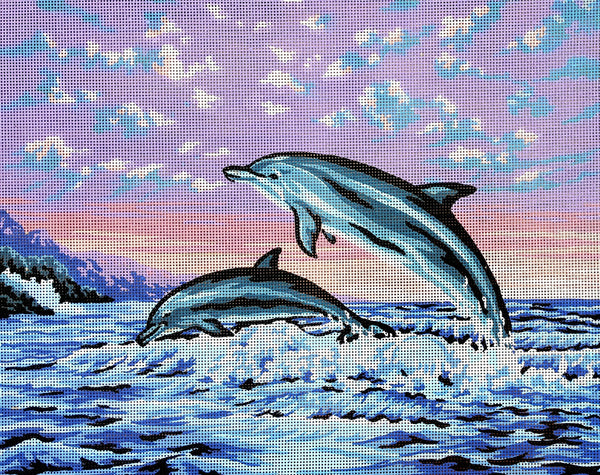 Dolphins. (20"x24") 11410 by Collection D'Art
