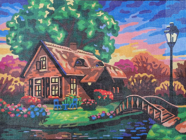 Cottage by the River. (16"x20") 10500 by Collection D'Art