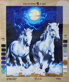 White Horses by Moonlight. (20"x24") 11.857 by Collection D'Art