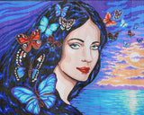 Portrait with Butterflies. (20"x24") 11590 by Collection D'Art