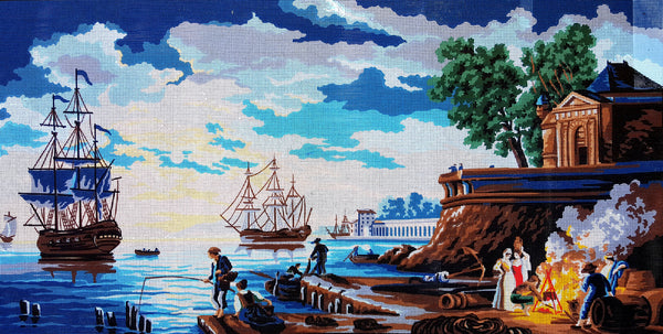 The Old Port. (24"x47") 13978 by Collection D'Art