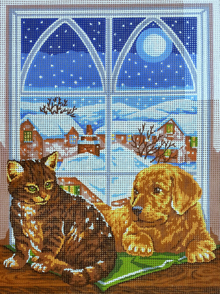 Cat and Dog. (16"x20") 10310 by Collection D'Art.