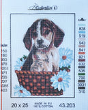 Printed Canvas for Half Cross Stitch Embroidery Kit - Puppy 8"x10" 43.203 by GobelinL