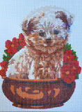 Printed Canvas for Half Cross Stitch Embroidery Kit - Puppy 8"x10" 43.204 by GobelinL
