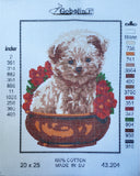 Printed Canvas for Half Cross Stitch Embroidery Kit - Puppy 8"x10" 43.204 by GobelinL