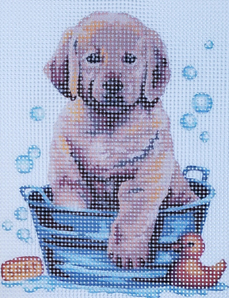 Printed Canvas for Half Cross Stitch Embroidery Kit - Puppy 8"x10" 43.205 by GobelinL