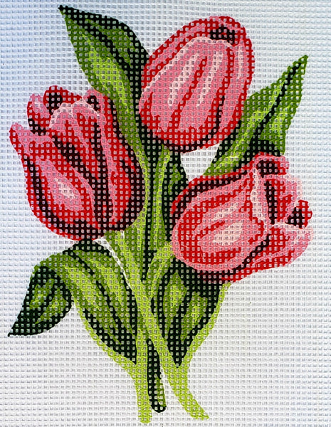 Printed Canvas for Half Cross Stitch Embroidery Kit - Flower 8"x10" 43.100 by GobelinL
