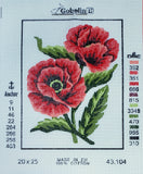 Printed Canvas for Half Cross Stitch Embroidery Kit - Flower 8"x10" 43.104 by GobelinL