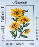 Printed Canvas for Half Cross Stitch Embroidery Kit - Flower 8"x10" 43.107 by GobelinL