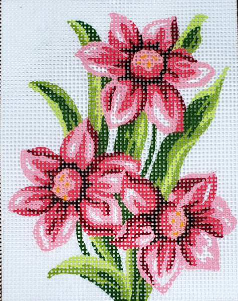 Printed Canvas for Half Cross Stitch Embroidery Kit - Flower 8"x10" 43.108 by GobelinL