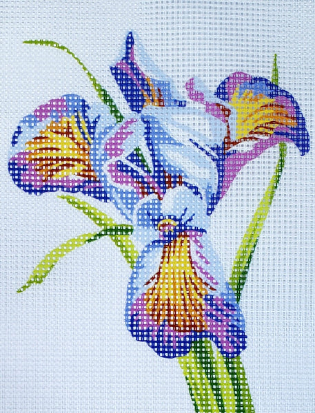 Printed Canvas for Half Cross Stitch Embroidery Kit - Flower 8"x10" 43.109 by GobelinL
