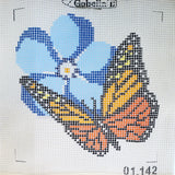 Painted canvas Cushion Cross Stitch Kit "Butterfly" (18"x18") 01.142 by GobelinL