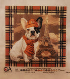 French bulldog in Paris. (16"x16") PA1693 by Collection D'Art