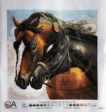 Horses. (16"x16") PA0976 by Collection D'Art