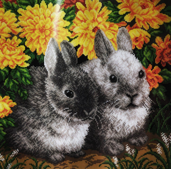 Rabbits. (16"x16") PA1007 by Collection D'Art