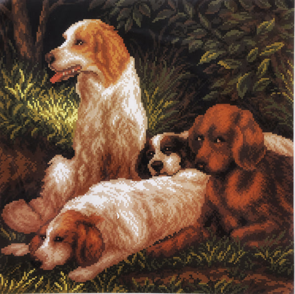 Dogs on a rest. (16"x16") PA1036 by Collection D'Art