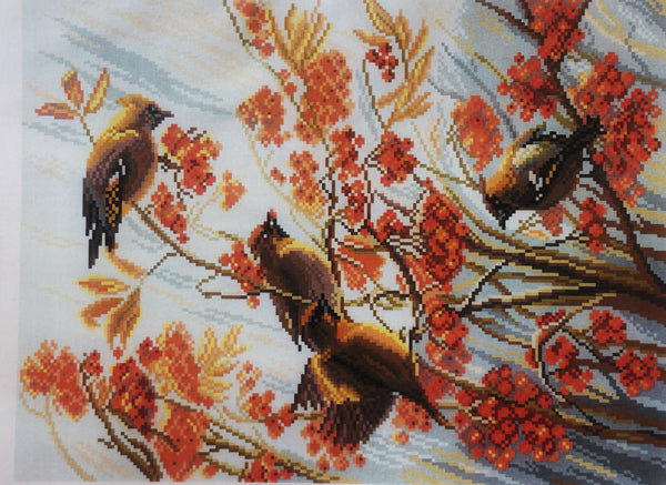 Waxwings birds. (15"x19") PA1222 by Collection D'Art