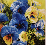 Blue pansies. (16"x16") PA1247 by Collection D'Art