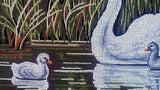 Swan with cygnets. (16"x20") 40.136 by GobelinL