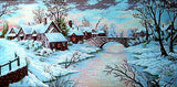 Winter village. (24"x50") B1275 by GobelinL