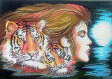 Lady and tigers. (24"x32") C956 by GobelinL
